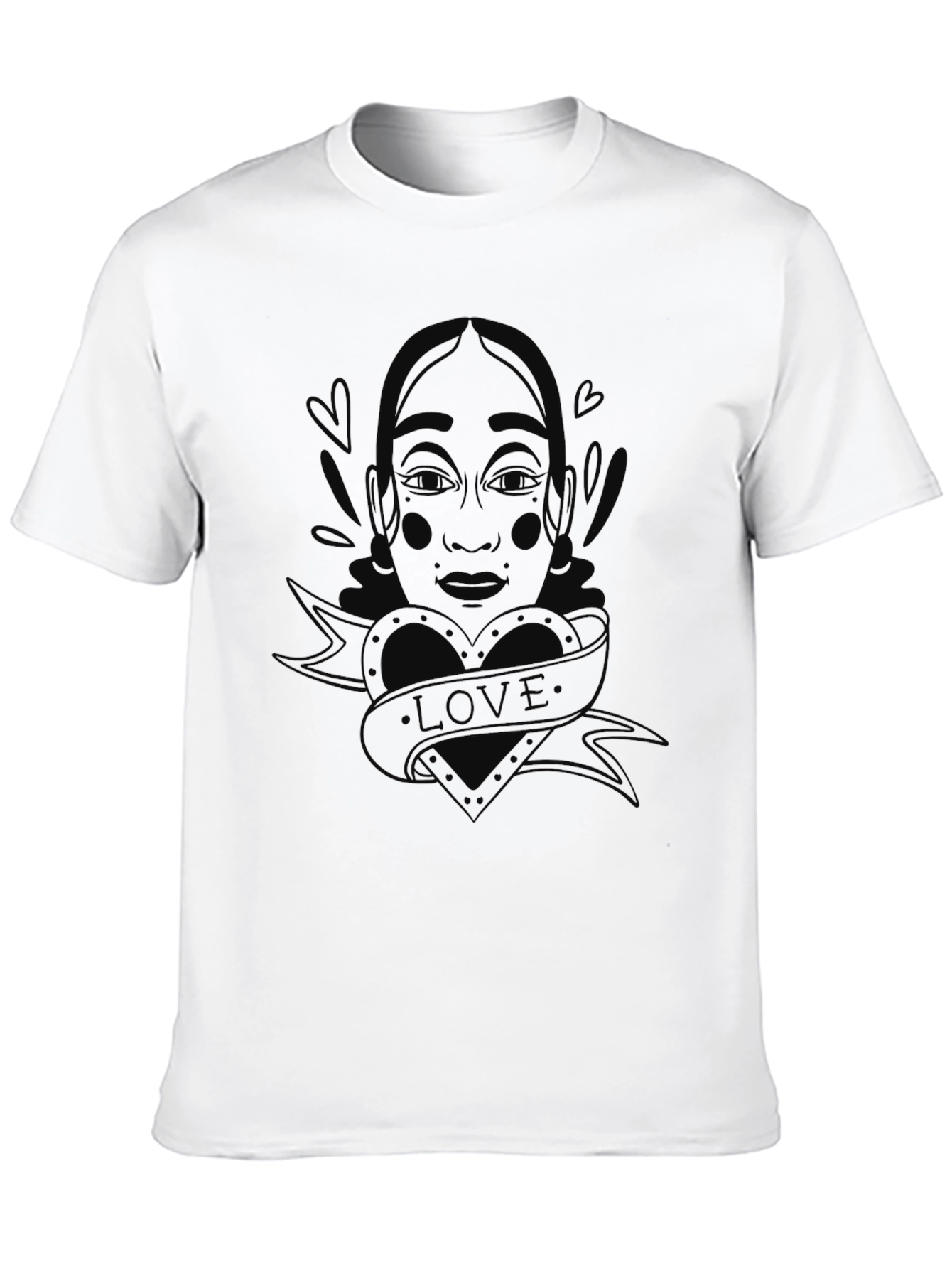 Black Graphic Print Tee - Love Tattoo