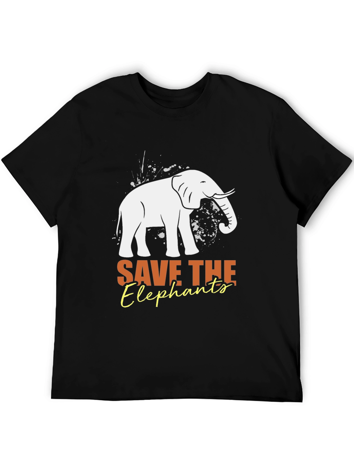 Save the Elephants Graphic Tee - Black Cotton Shirt