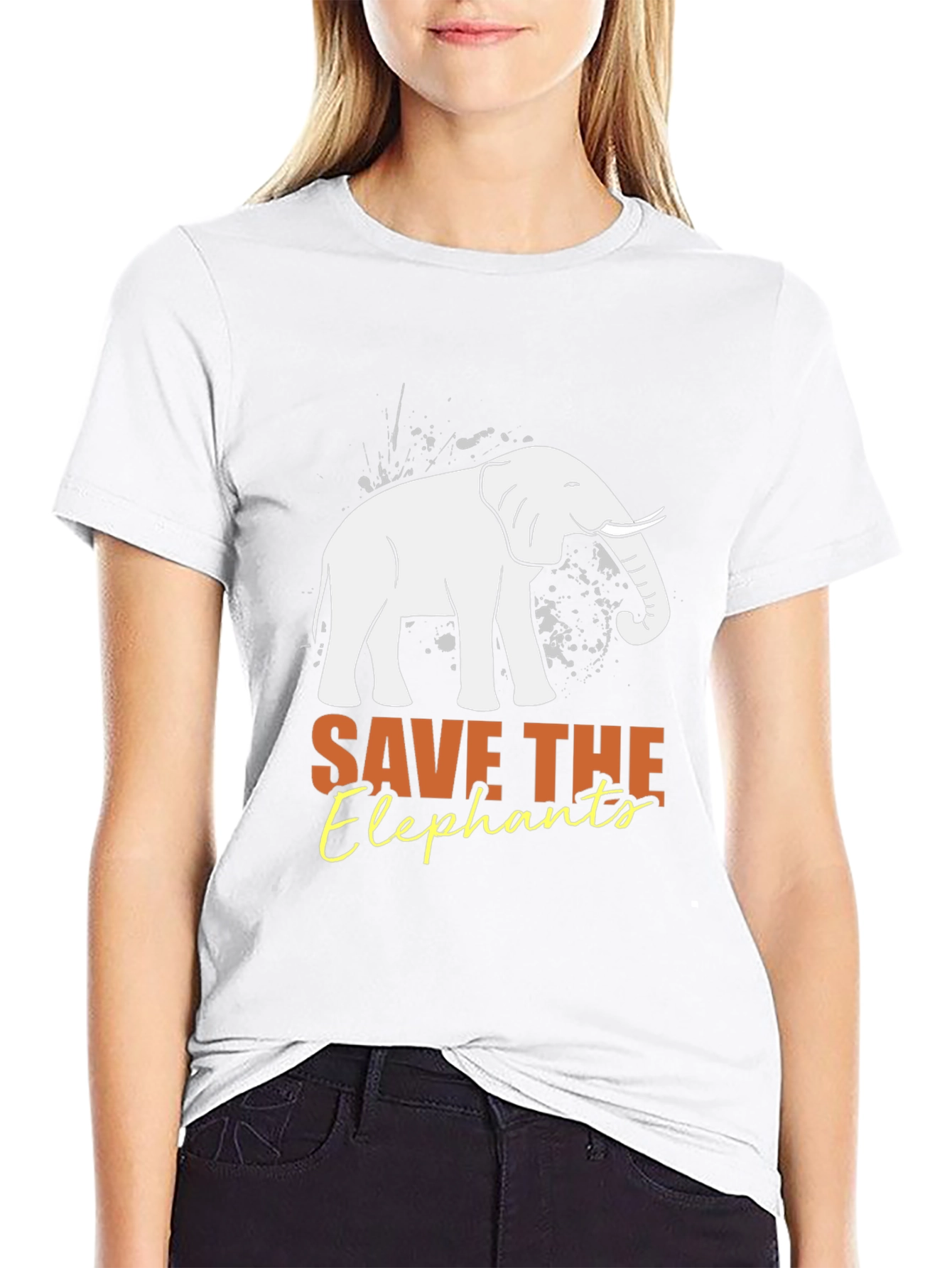 Save the Elephants Graphic Tee - Black Cotton Shirt