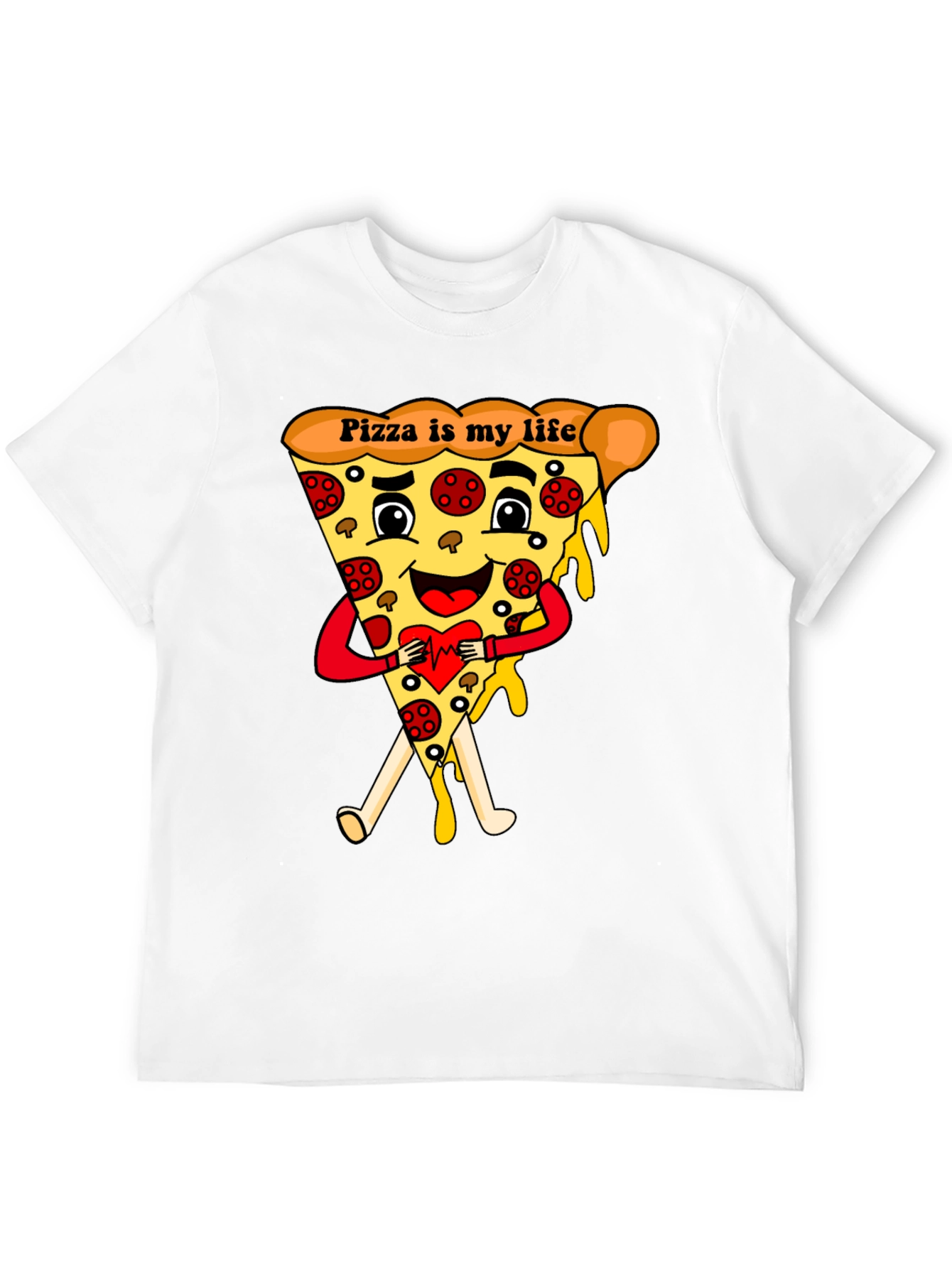 Pizza Is My Life Black Graphic Tee