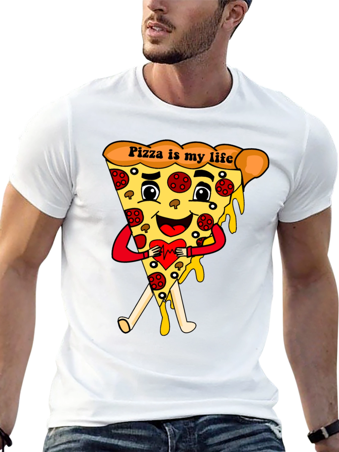 Pizza Is My Life Black Graphic Tee