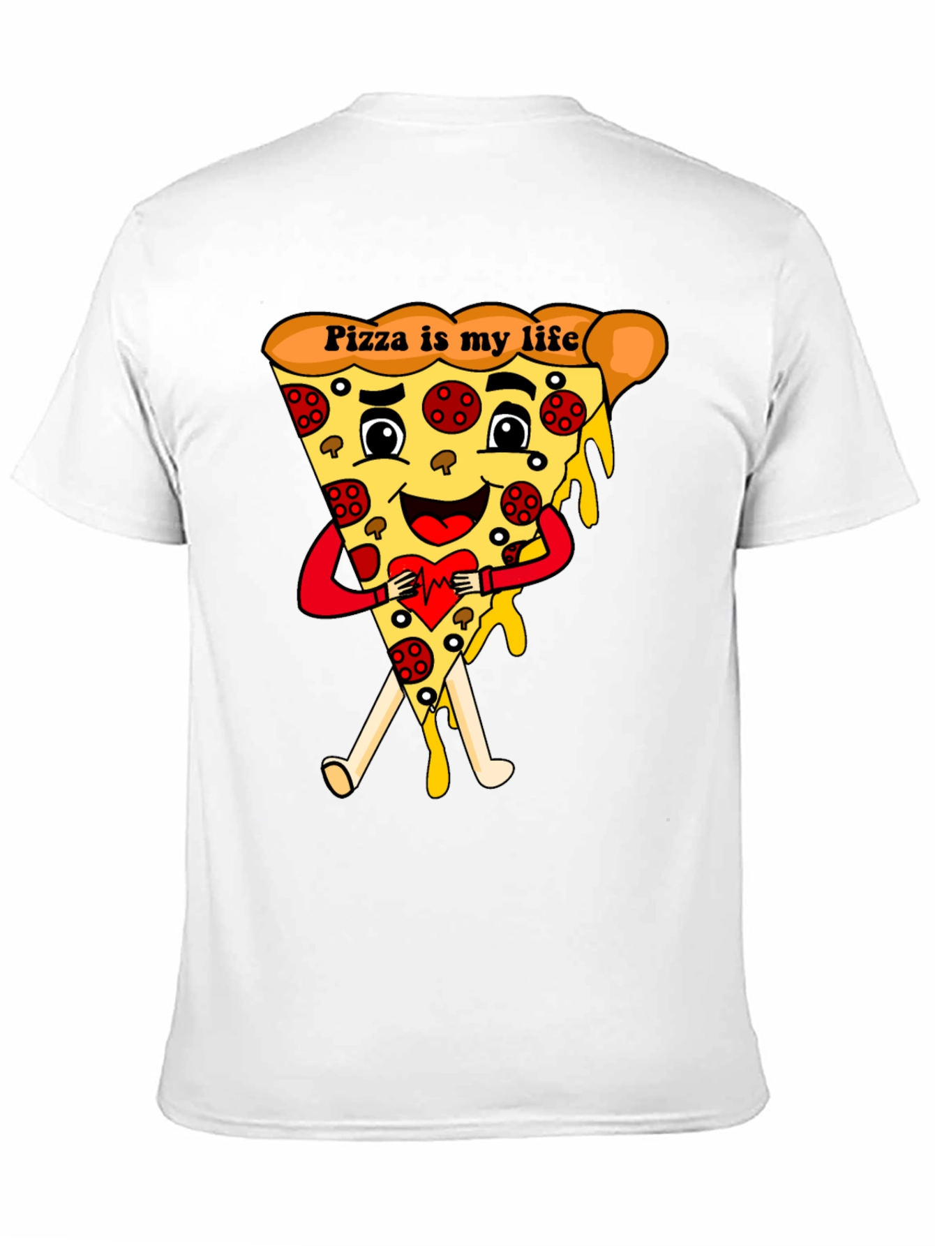 Pizza Is My Life Black Graphic Tee