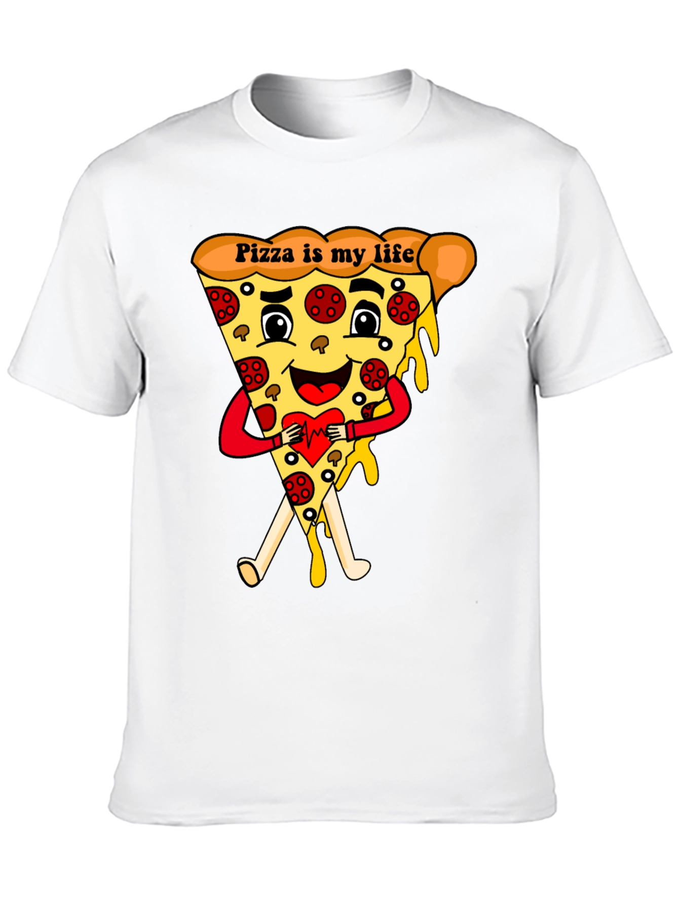Pizza Is My Life Black Graphic Tee