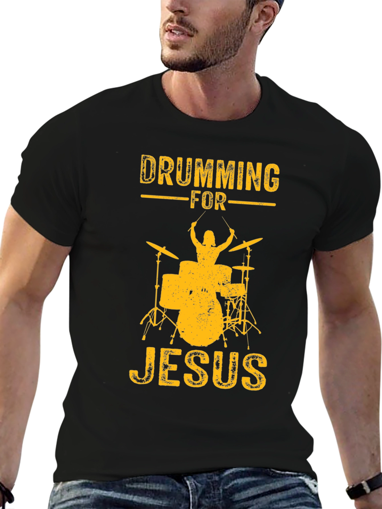 Drumming For Jesus Black T-Shirt