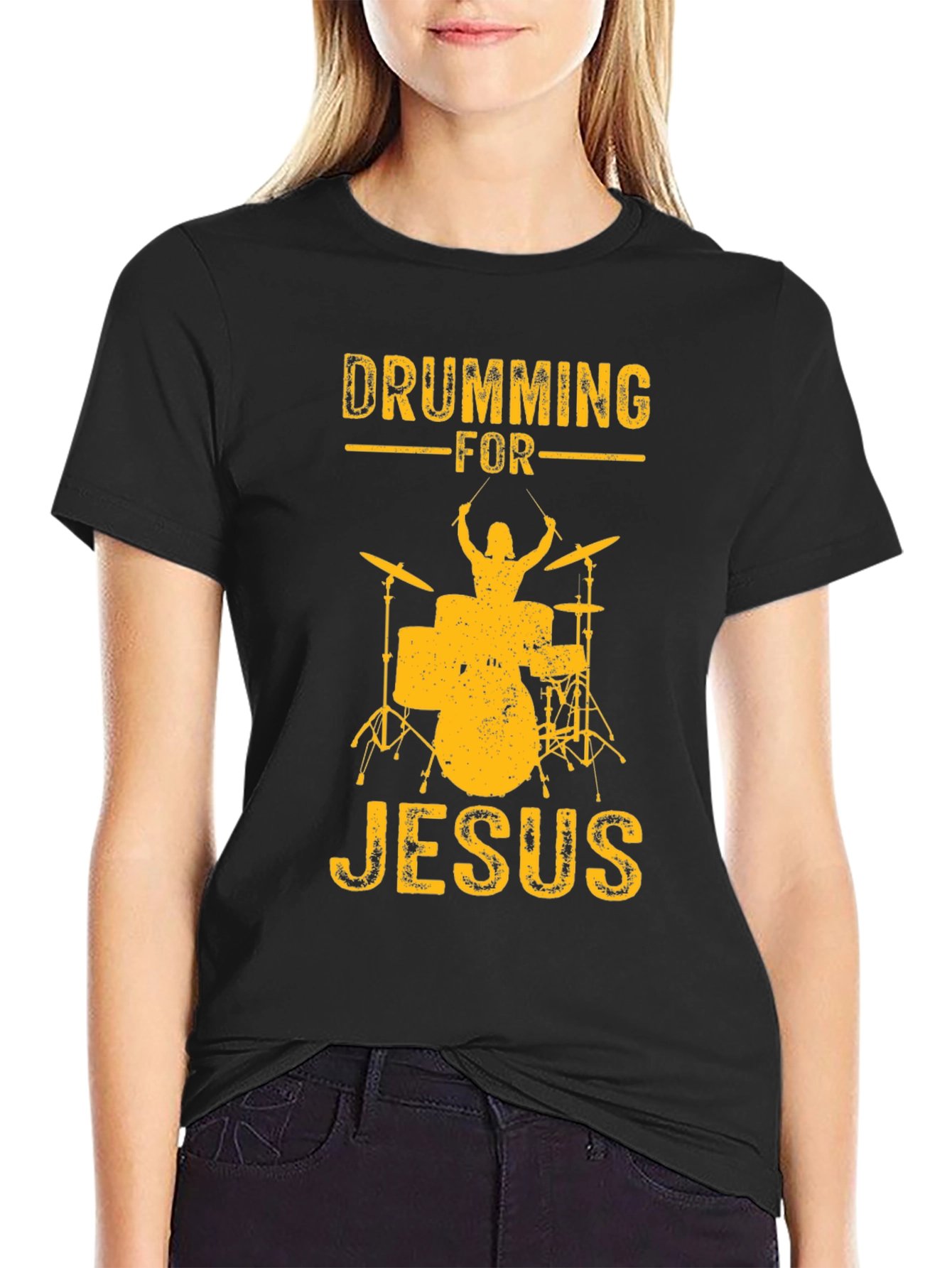 Drumming For Jesus Black T-Shirt