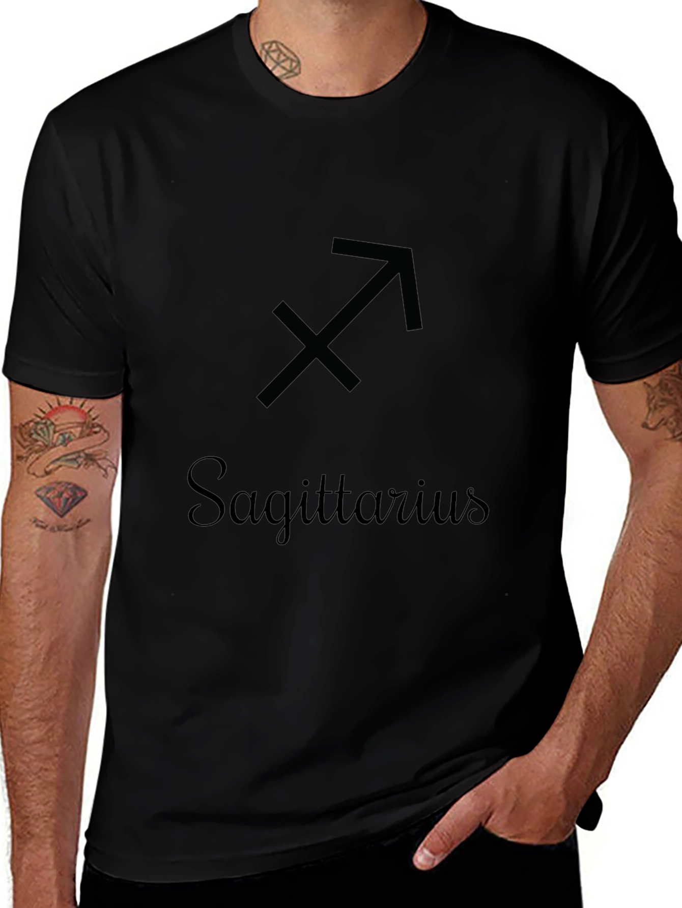 Sagittarius Zodiac Black T-Shirt