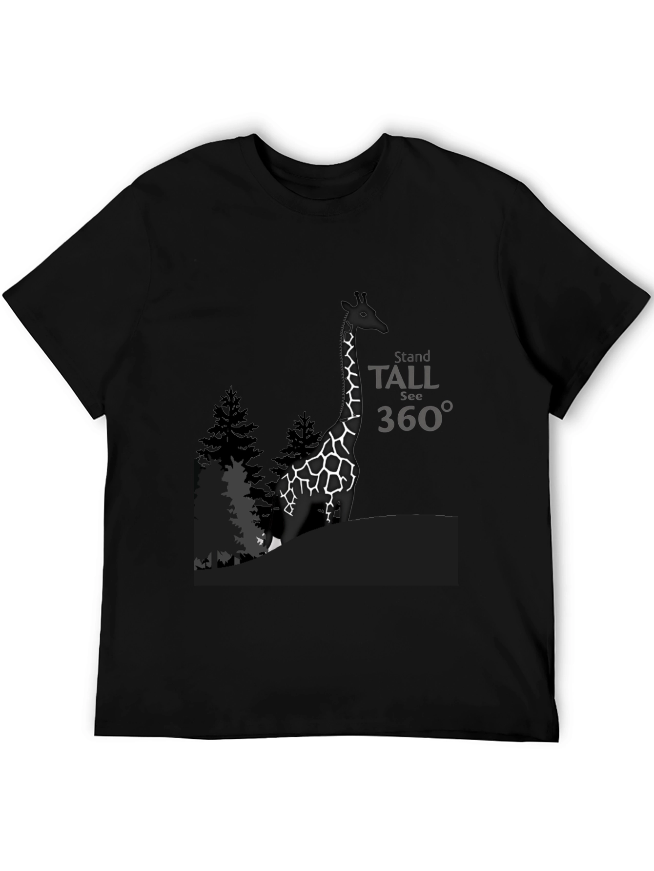 Stand Tall Giraffe Graphic T-Shirt - Black