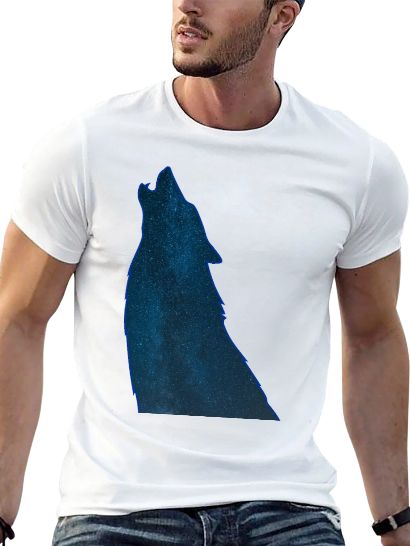 Wolf Galaxy T-Shirt - Black Cotton Tee