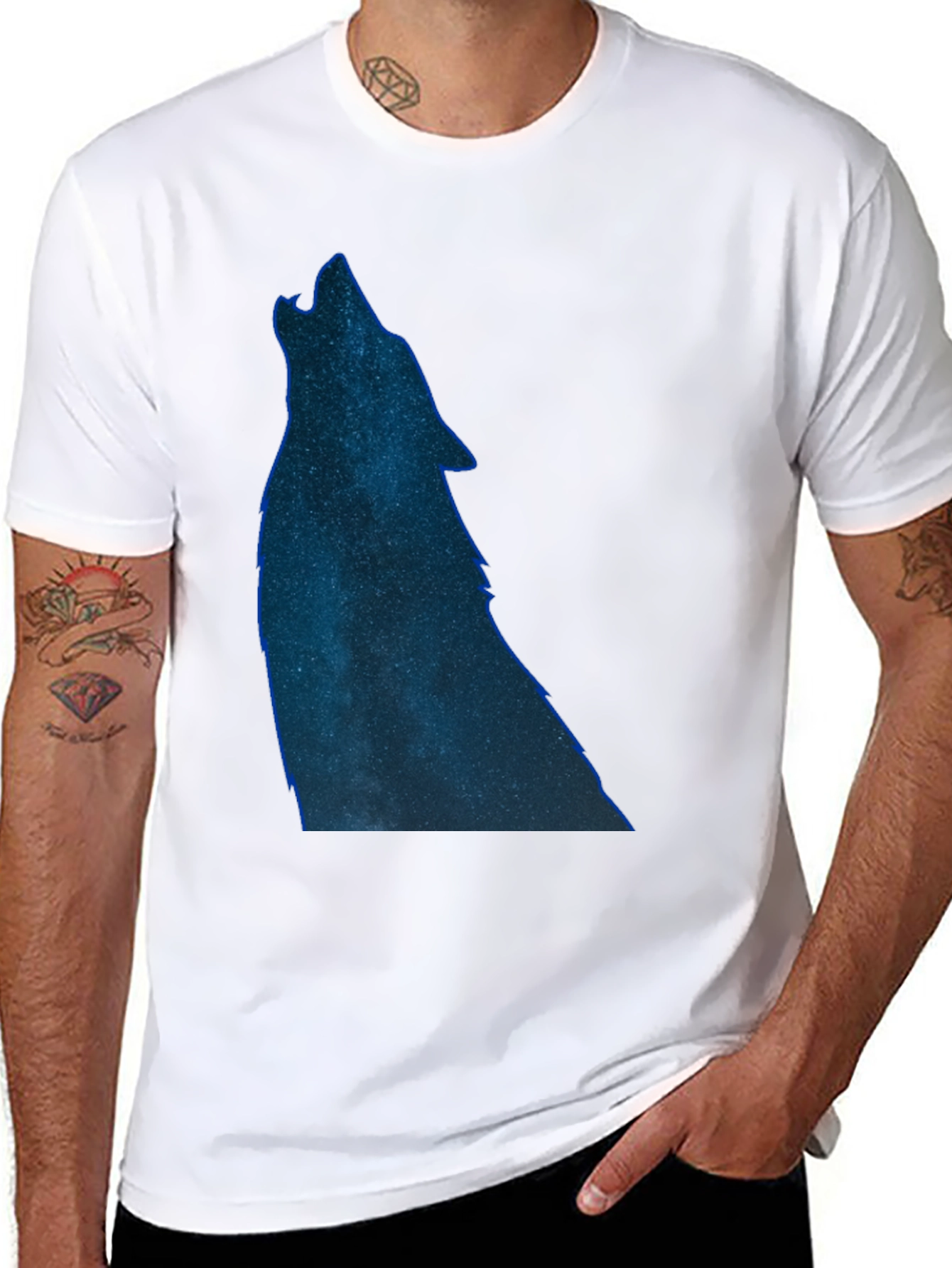 Wolf Galaxy T-Shirt - Black Cotton Tee