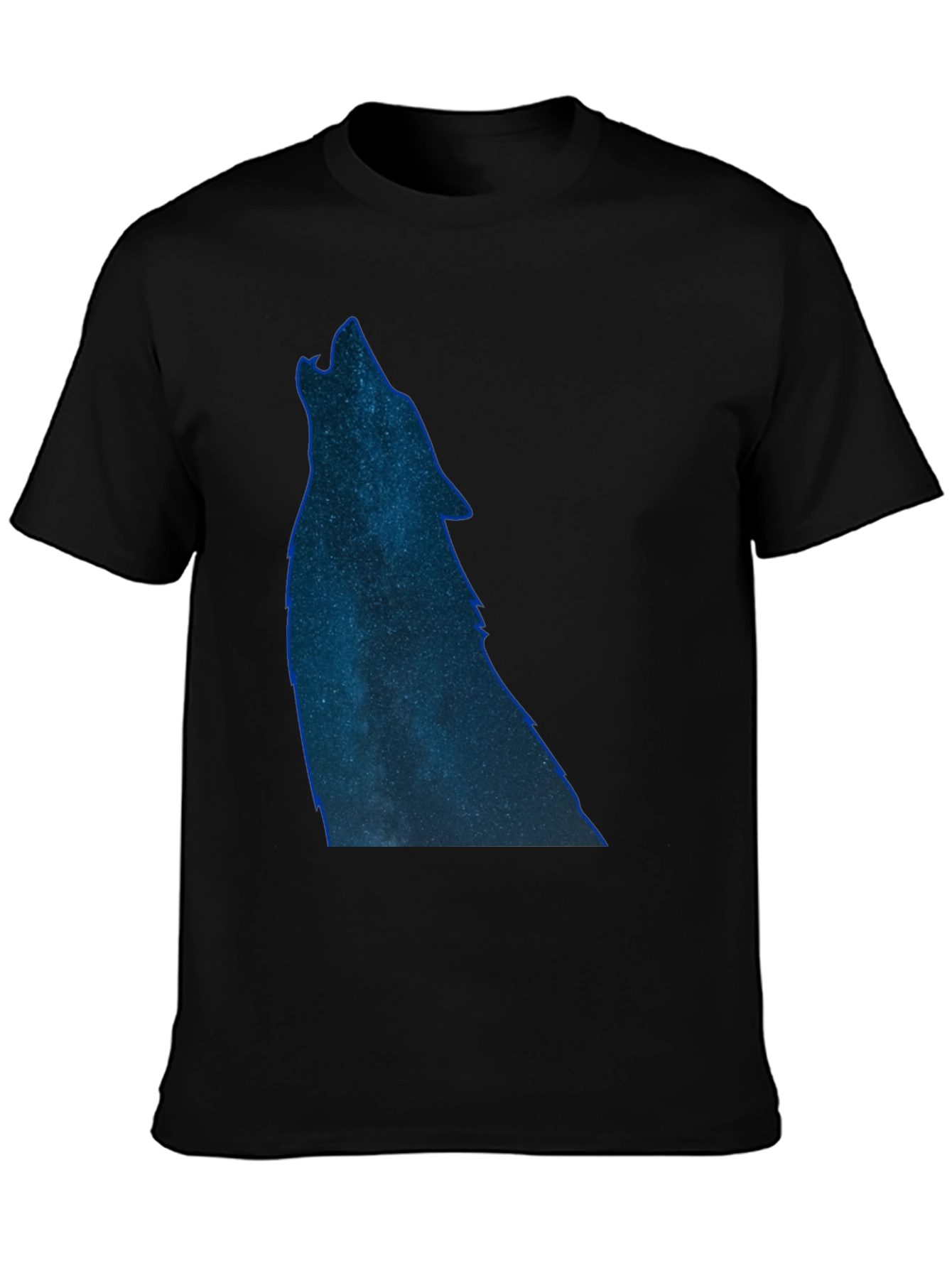 Wolf Galaxy T-Shirt - Black Cotton Tee