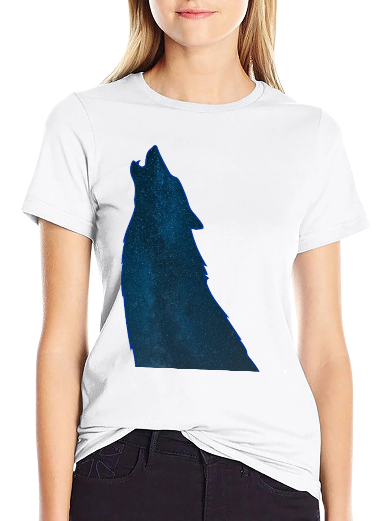 Wolf Galaxy T-Shirt - Black Cotton Tee