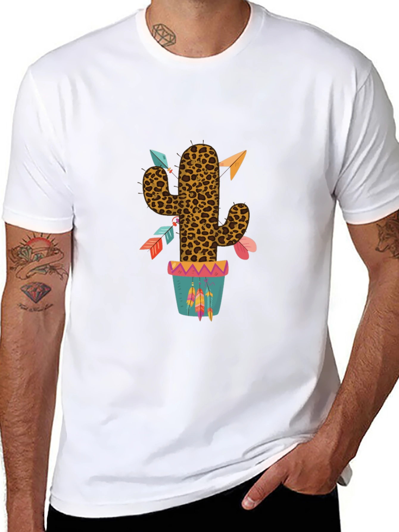 Leopard Print Cactus Graphic T-Shirt