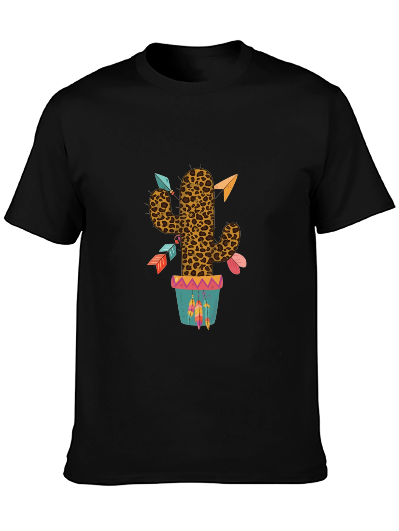 Leopard Print Cactus Graphic T-Shirt