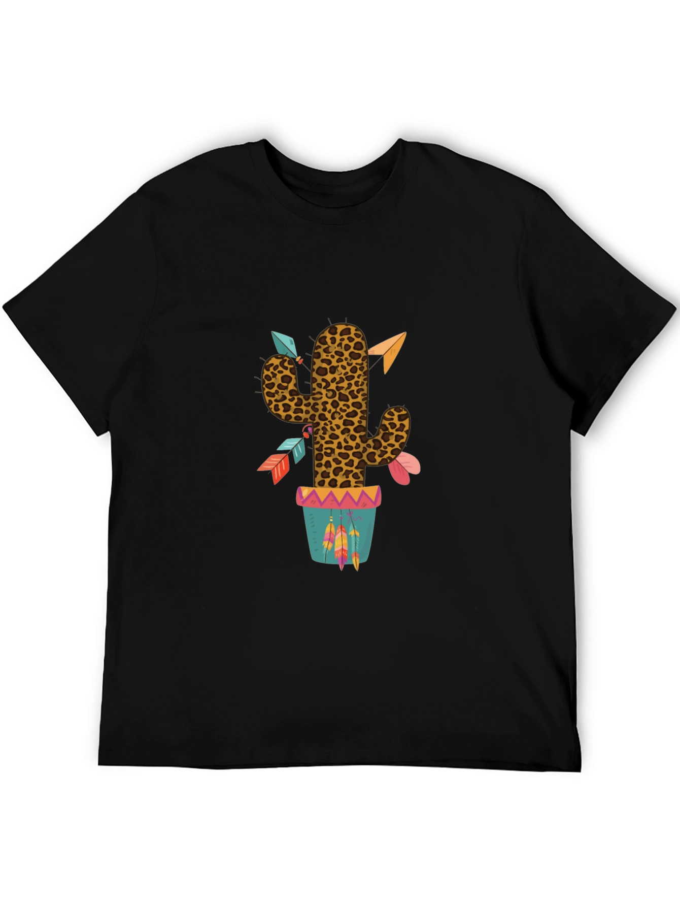 Leopard Print Cactus Graphic T-Shirt