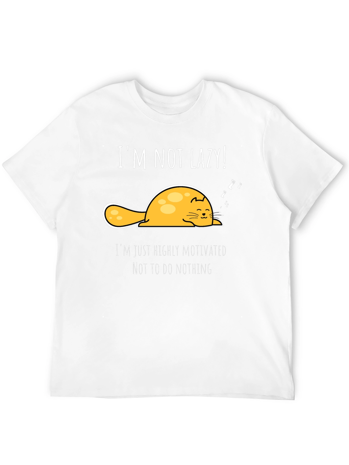 Lazy Cat T-Shirt - Highly Motivated To Do Nothing