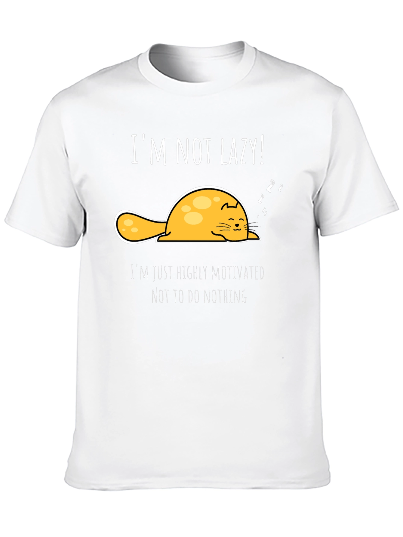 Lazy Cat T-Shirt - Highly Motivated To Do Nothing