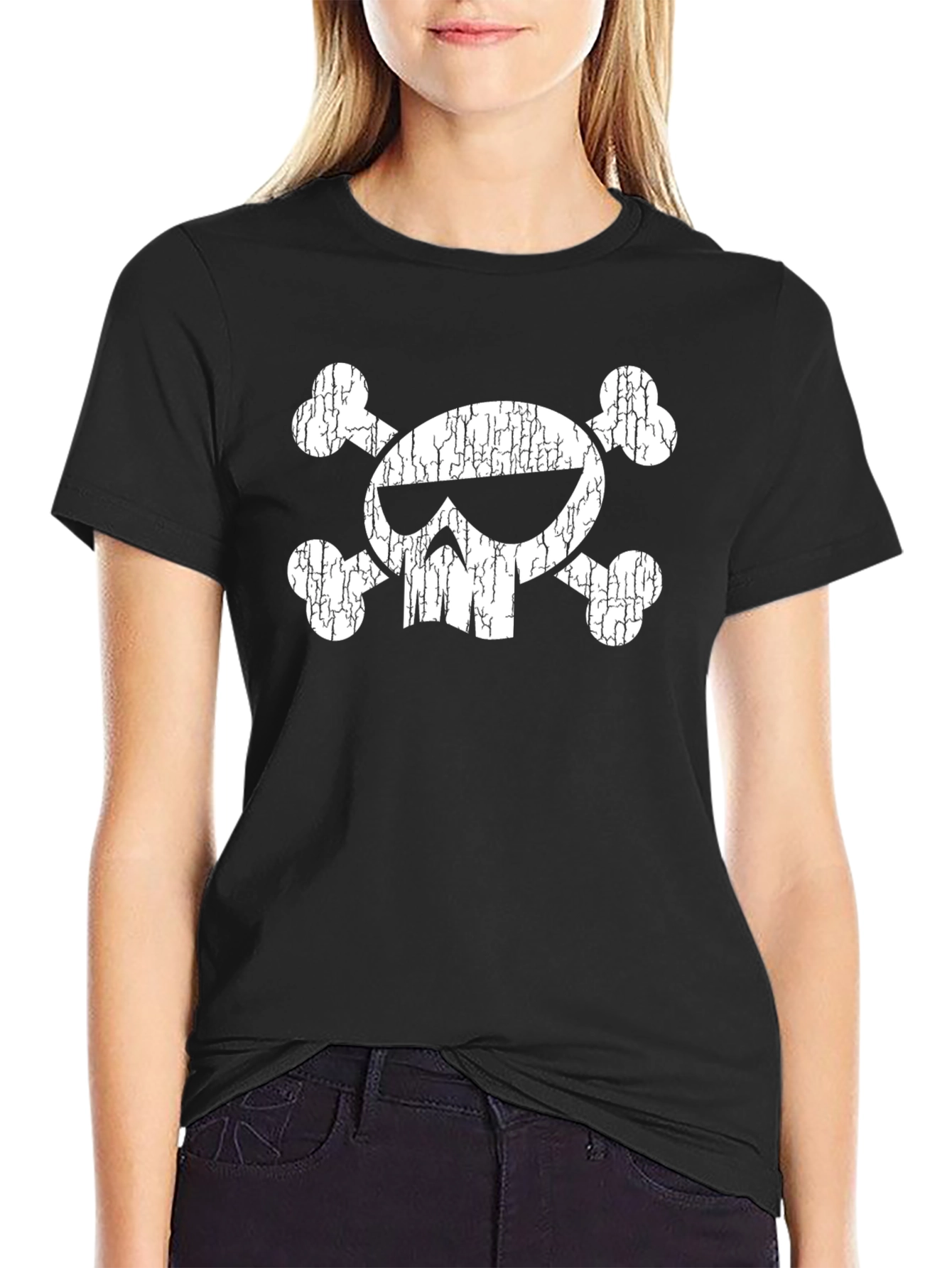 Skull & Crossbones Graphic Tee - Mens Black T-Shirt