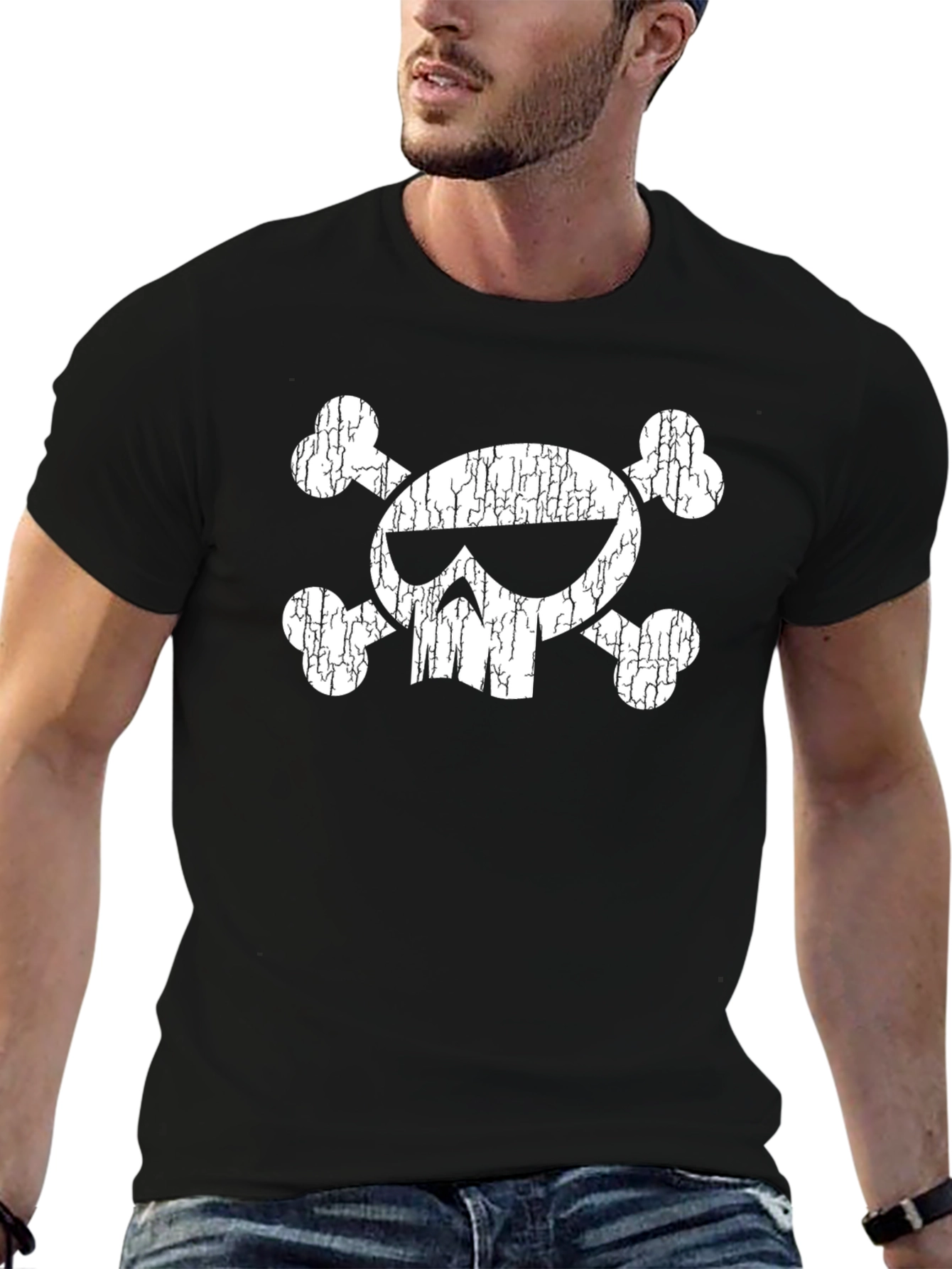 Skull & Crossbones Graphic Tee - Mens Black T-Shirt