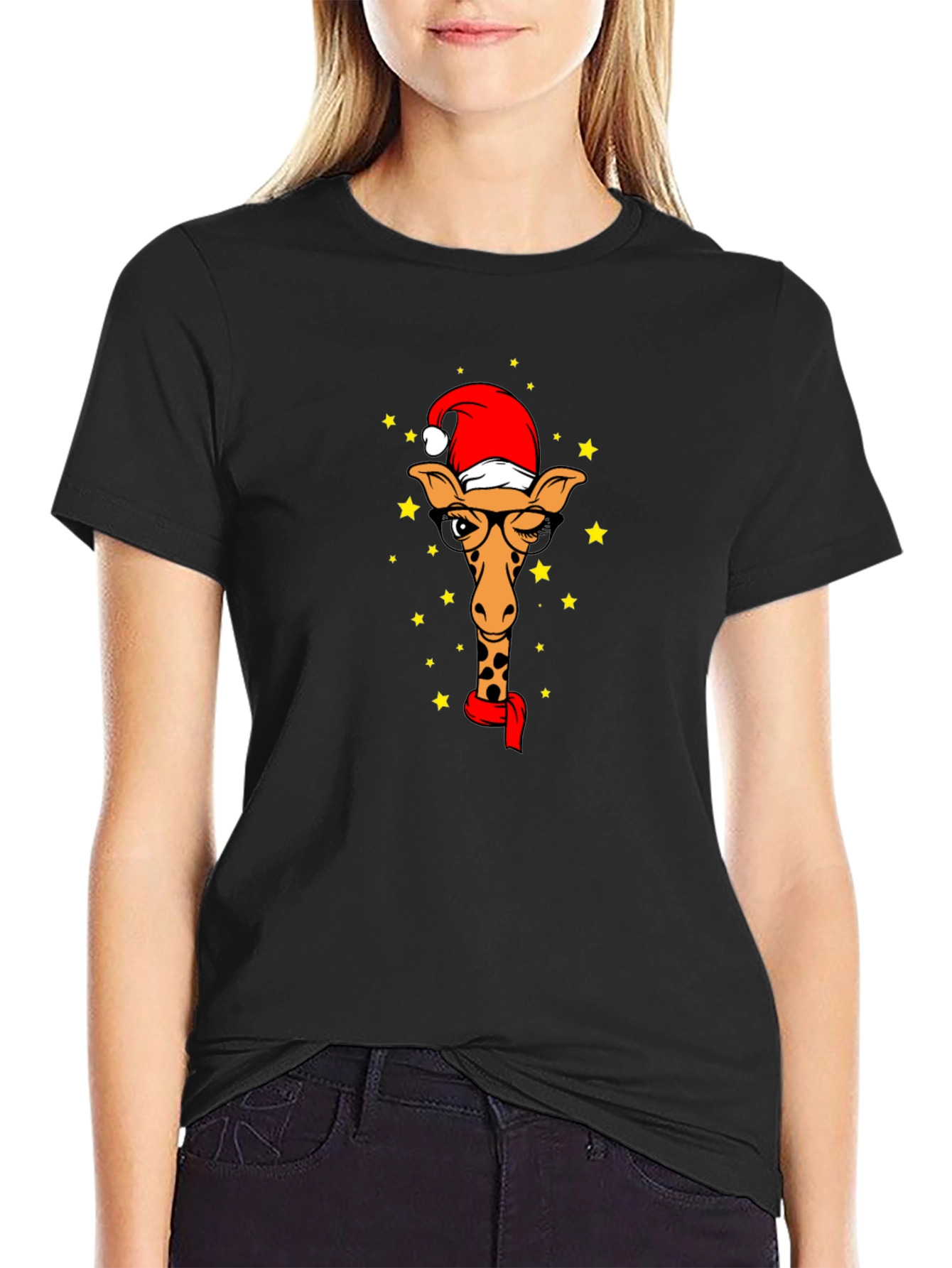 Festive Giraffe Tee - Holiday Style