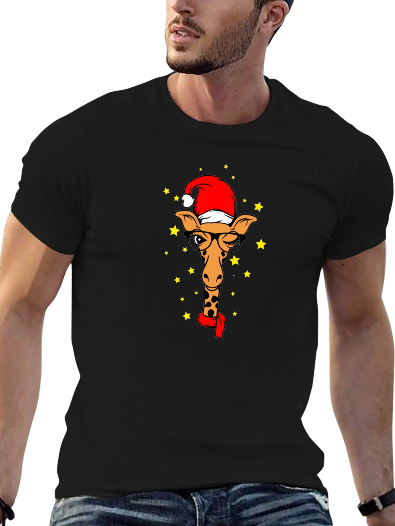 Festive Giraffe Tee - Holiday Style