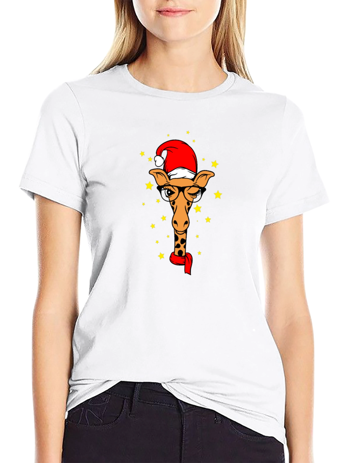Festive Giraffe Tee - Holiday Style