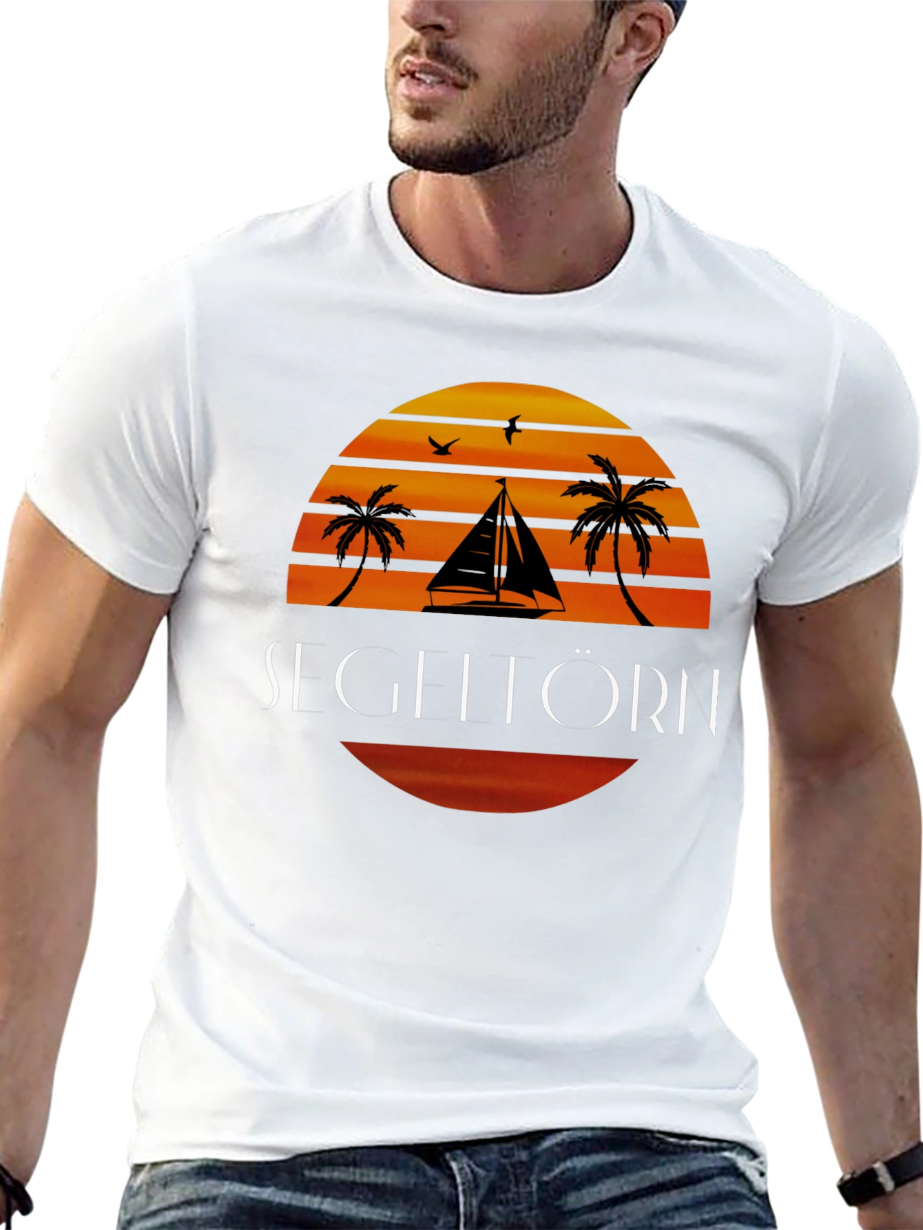 Sailboat Sunset Graphic T-Shirt