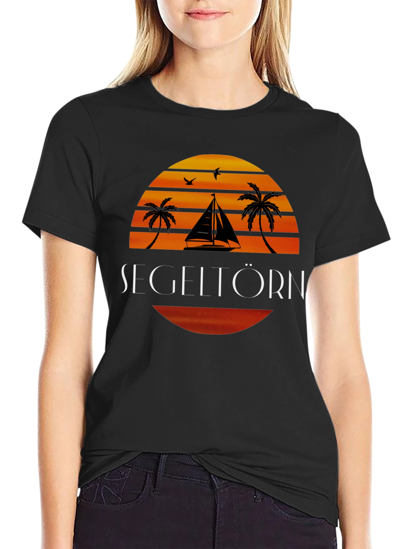 Sailboat Sunset Graphic T-Shirt