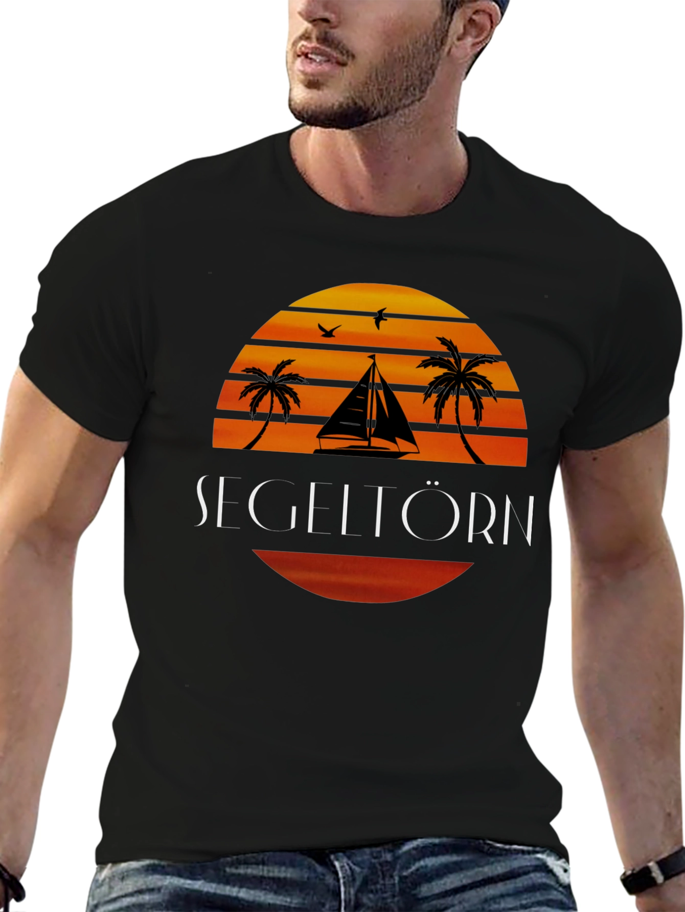 Sailboat Sunset Graphic T-Shirt