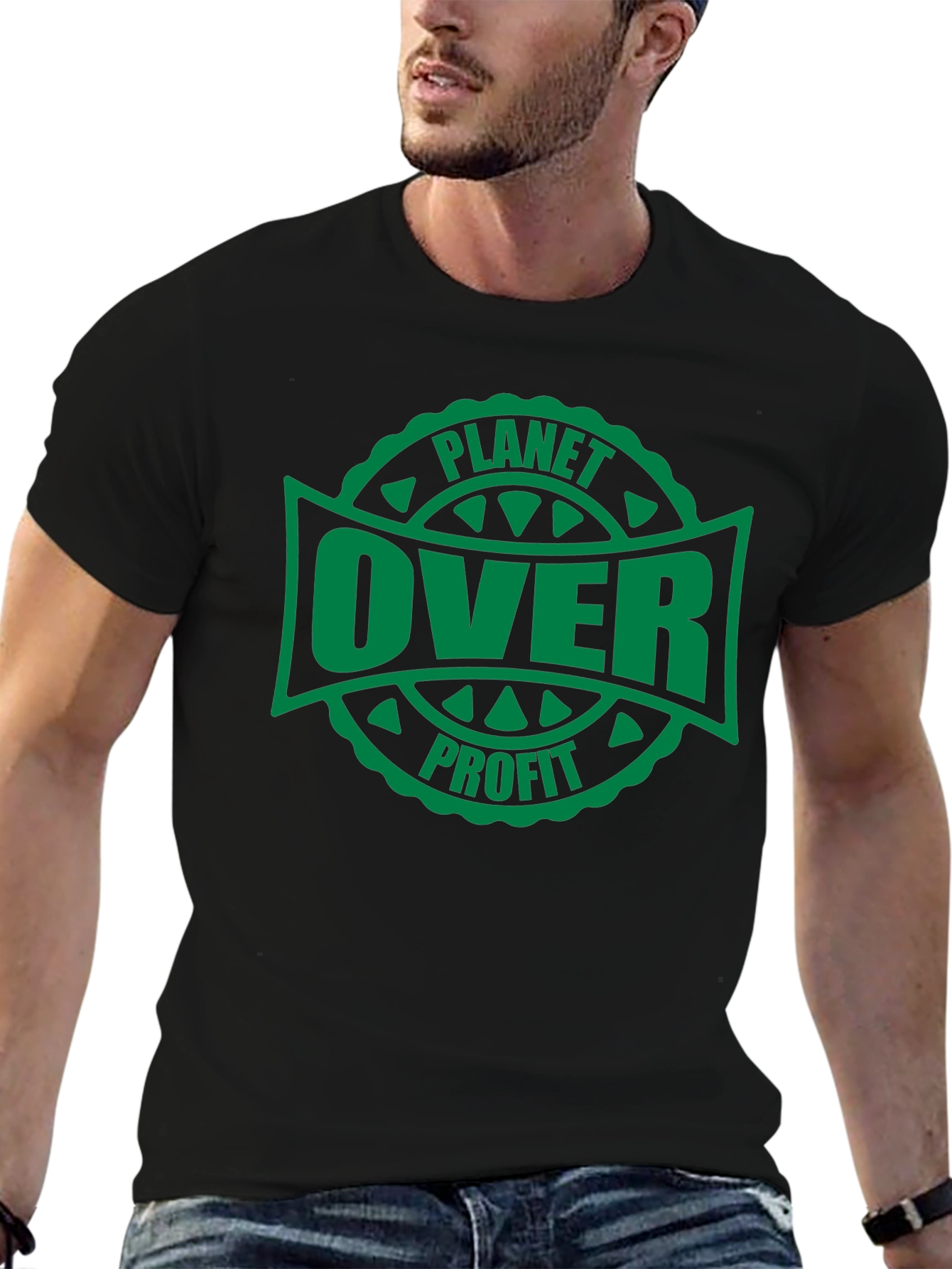 Planet Over Profit Graphic Tee - Black