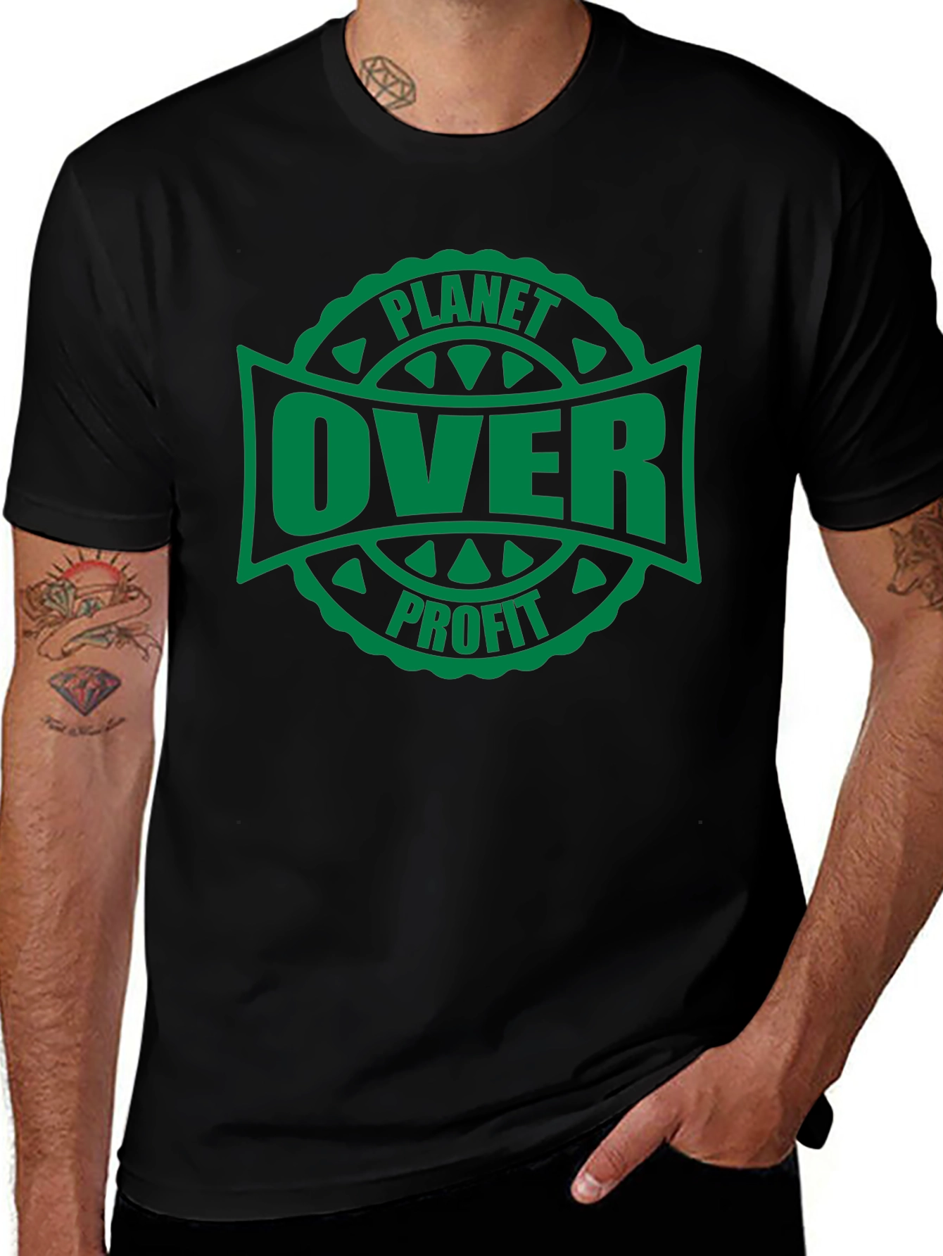 Planet Over Profit Graphic Tee - Black