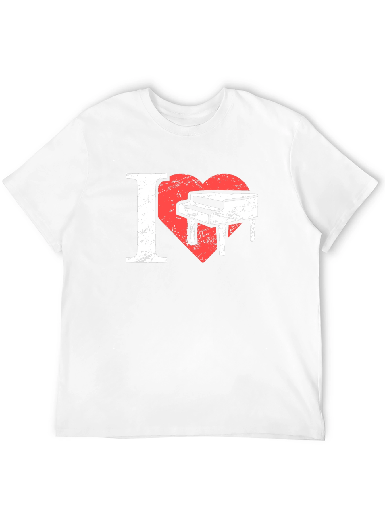 I Heart Piano Black T-Shirt