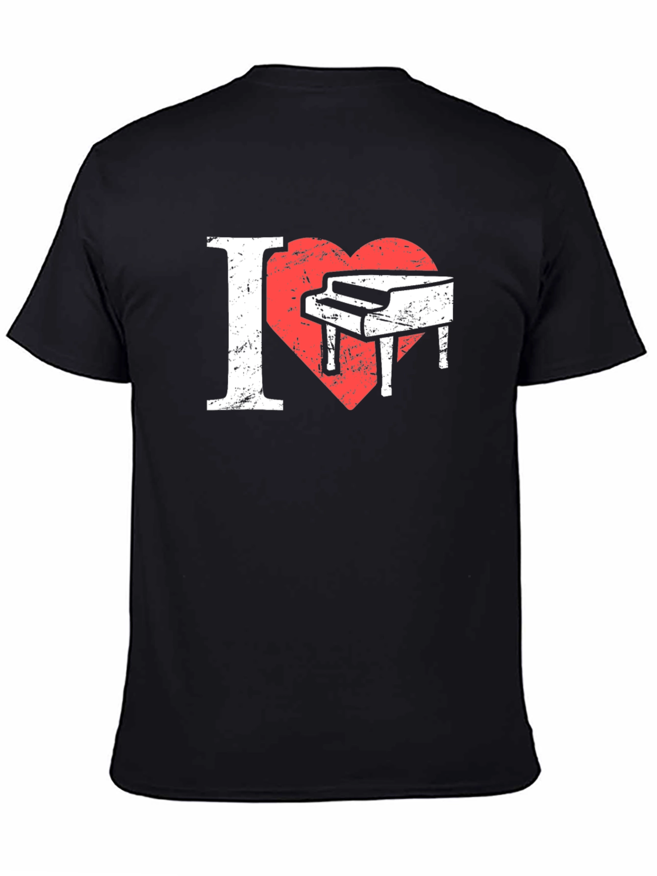 I Heart Piano Black T-Shirt