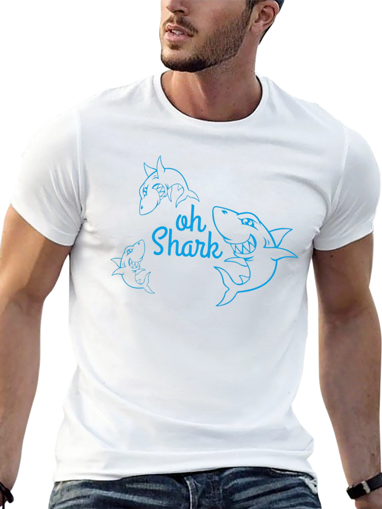 Oh Shark Graphic Tee - Black Cotton T-Shirt