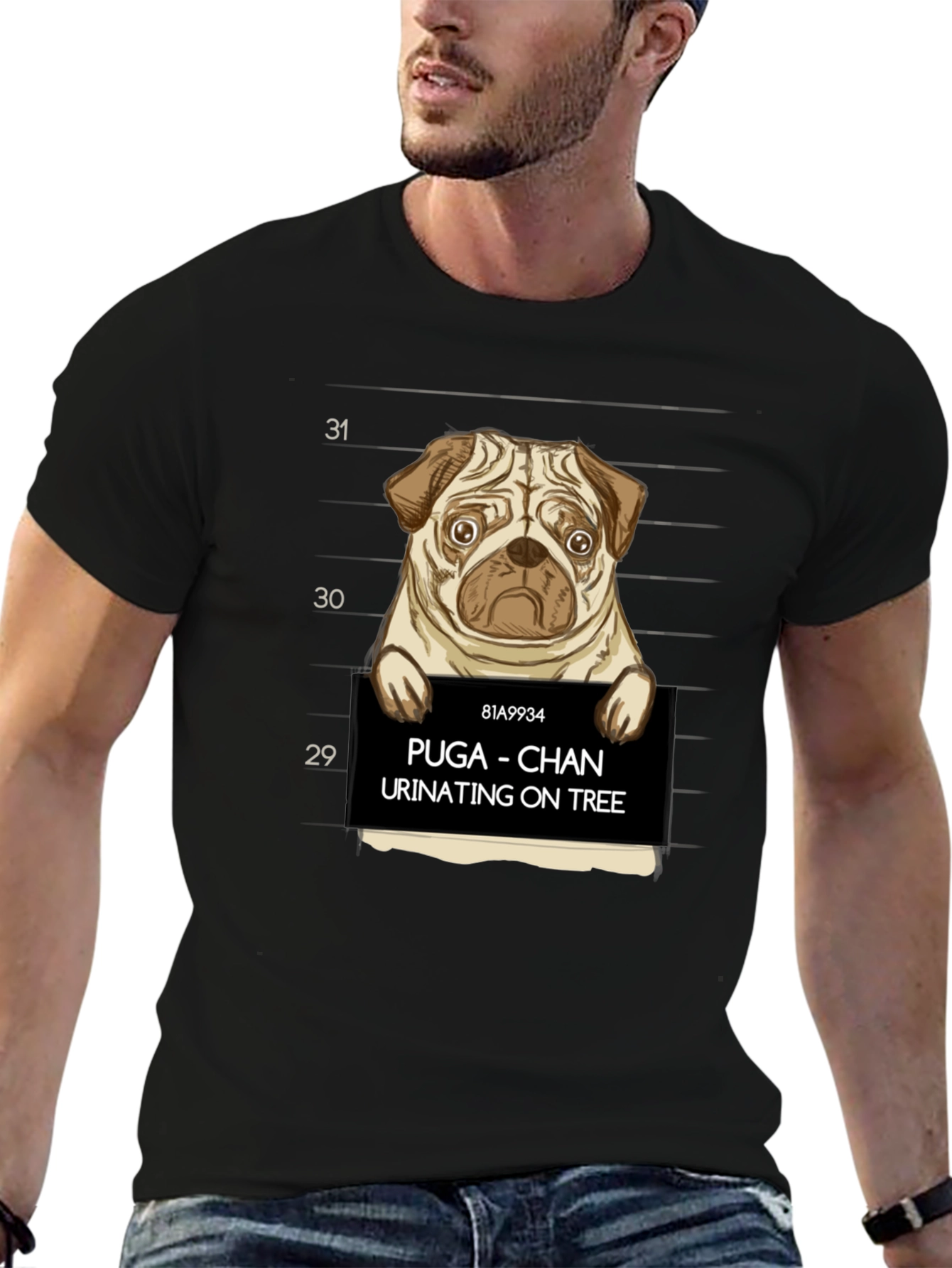 Puga Chan Urinating on Tree Graphic Tee