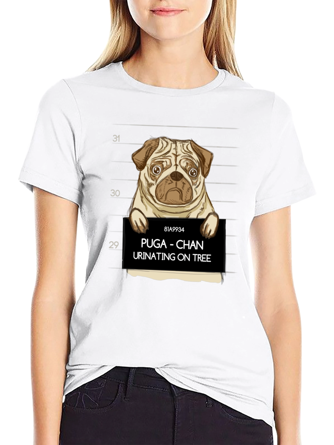 Puga Chan Urinating on Tree Graphic Tee