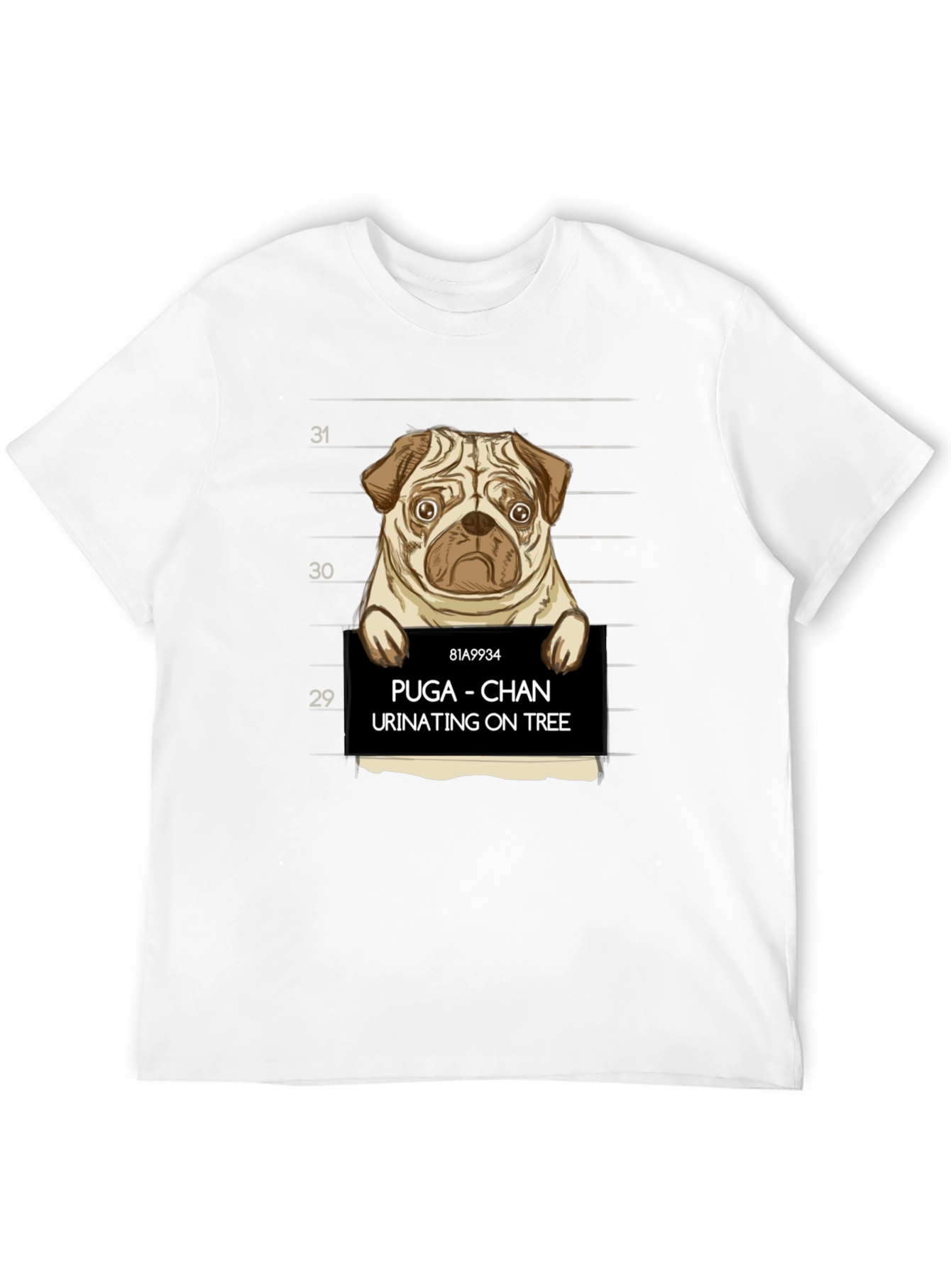 Puga Chan Urinating on Tree Graphic Tee