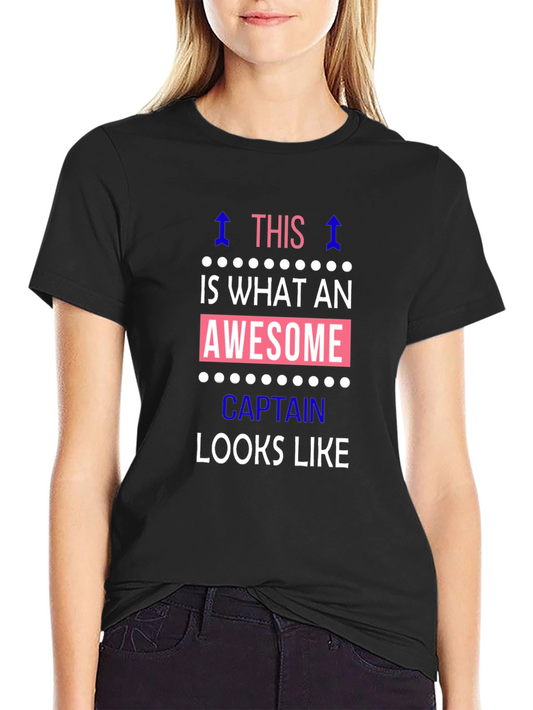 Awesome Captain T-Shirt - Black Crew Neck Tee