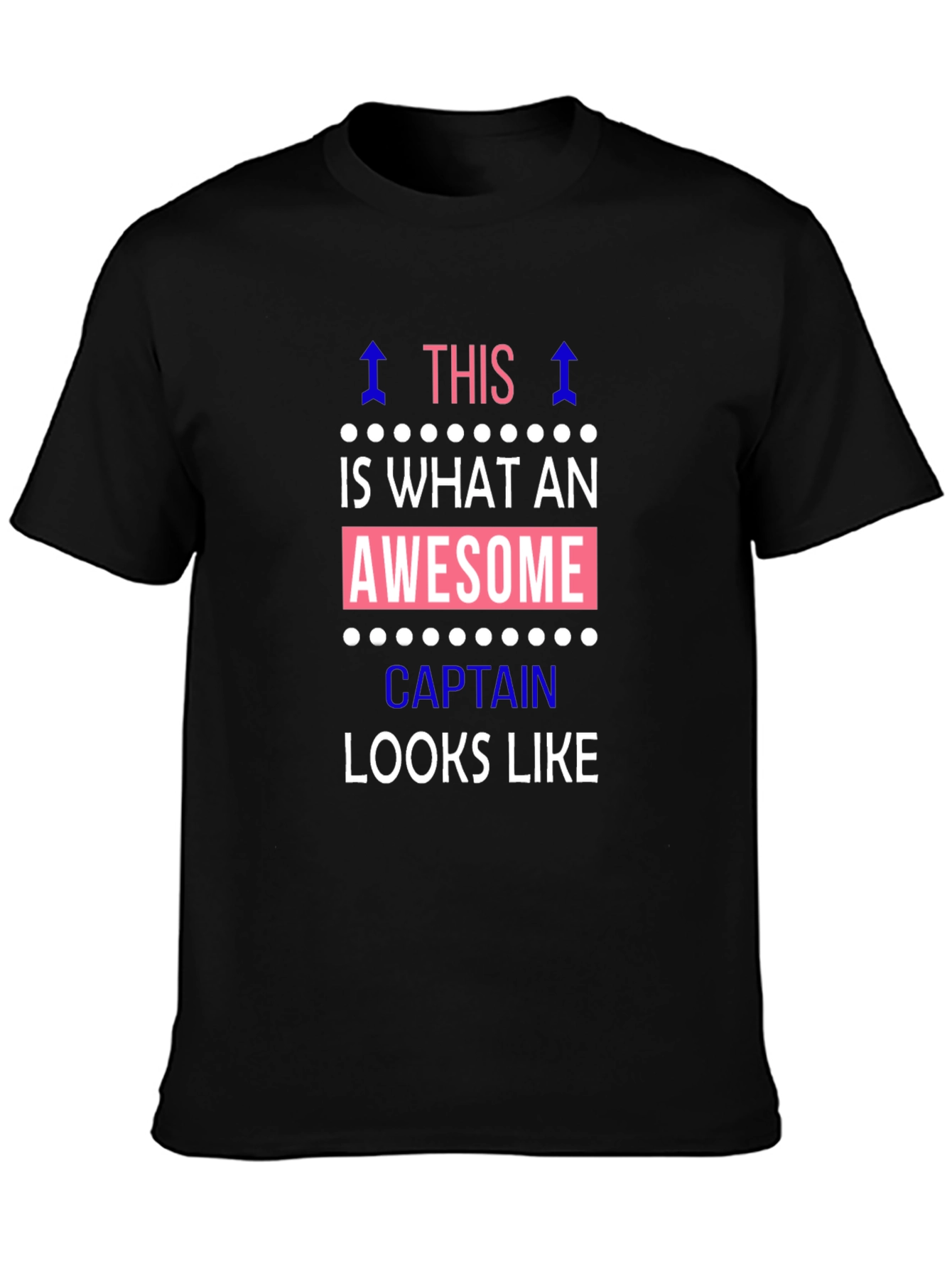 Awesome Captain T-Shirt - Black Crew Neck Tee