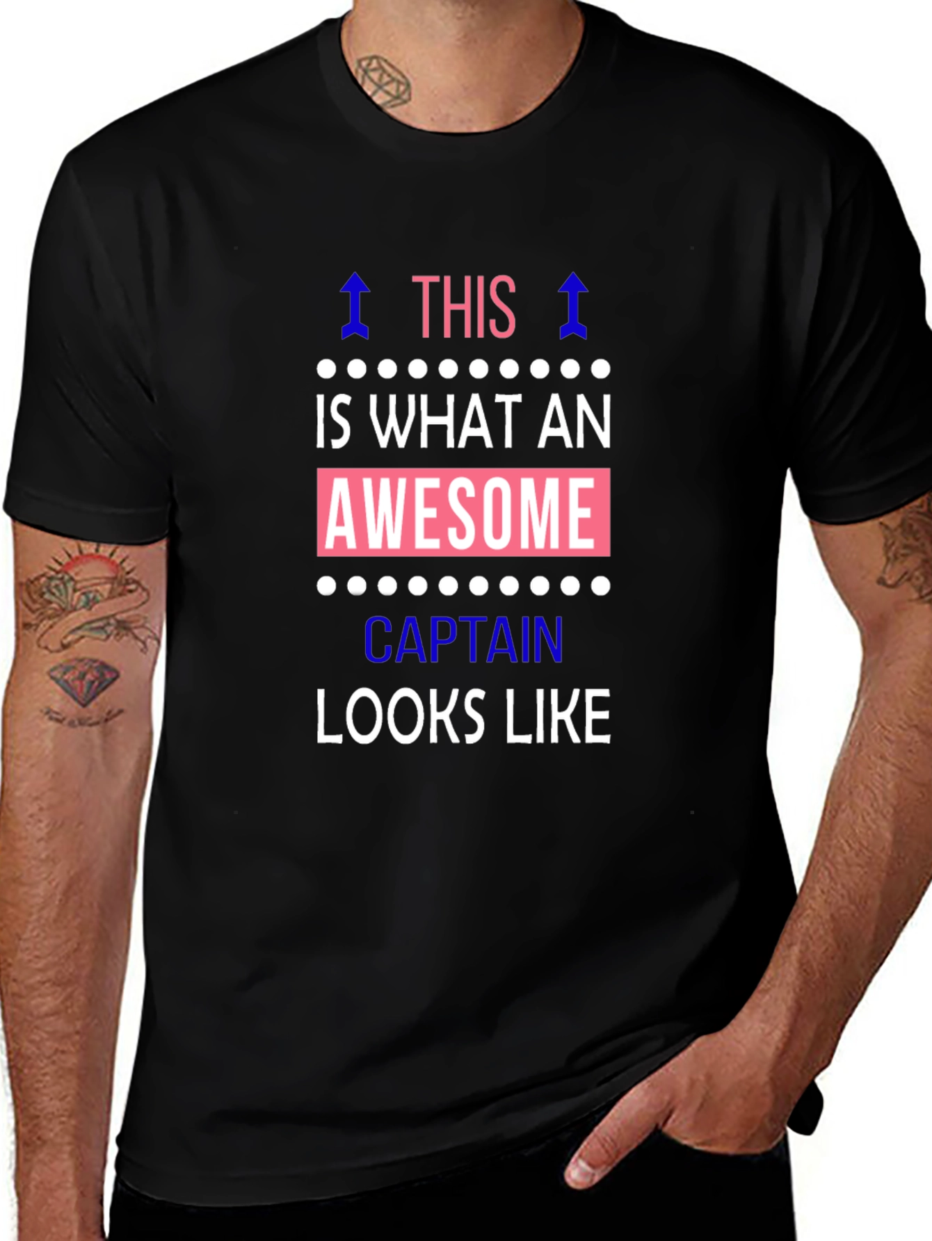 Awesome Captain T-Shirt - Black Crew Neck Tee