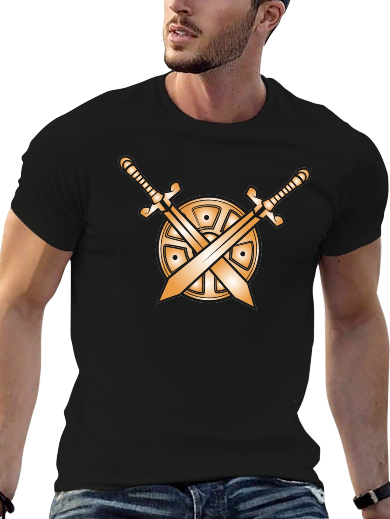 Swords & Shield Graphic Tee - Black