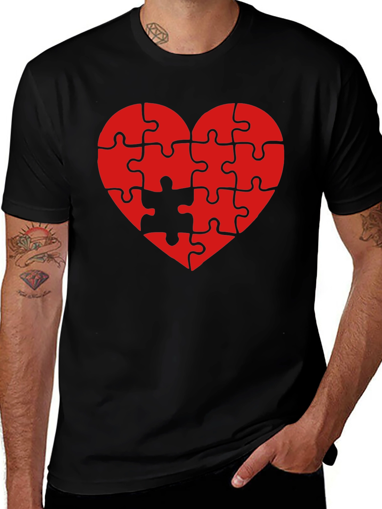 Heart Puzzle Piece T-Shirt - Love Completes You