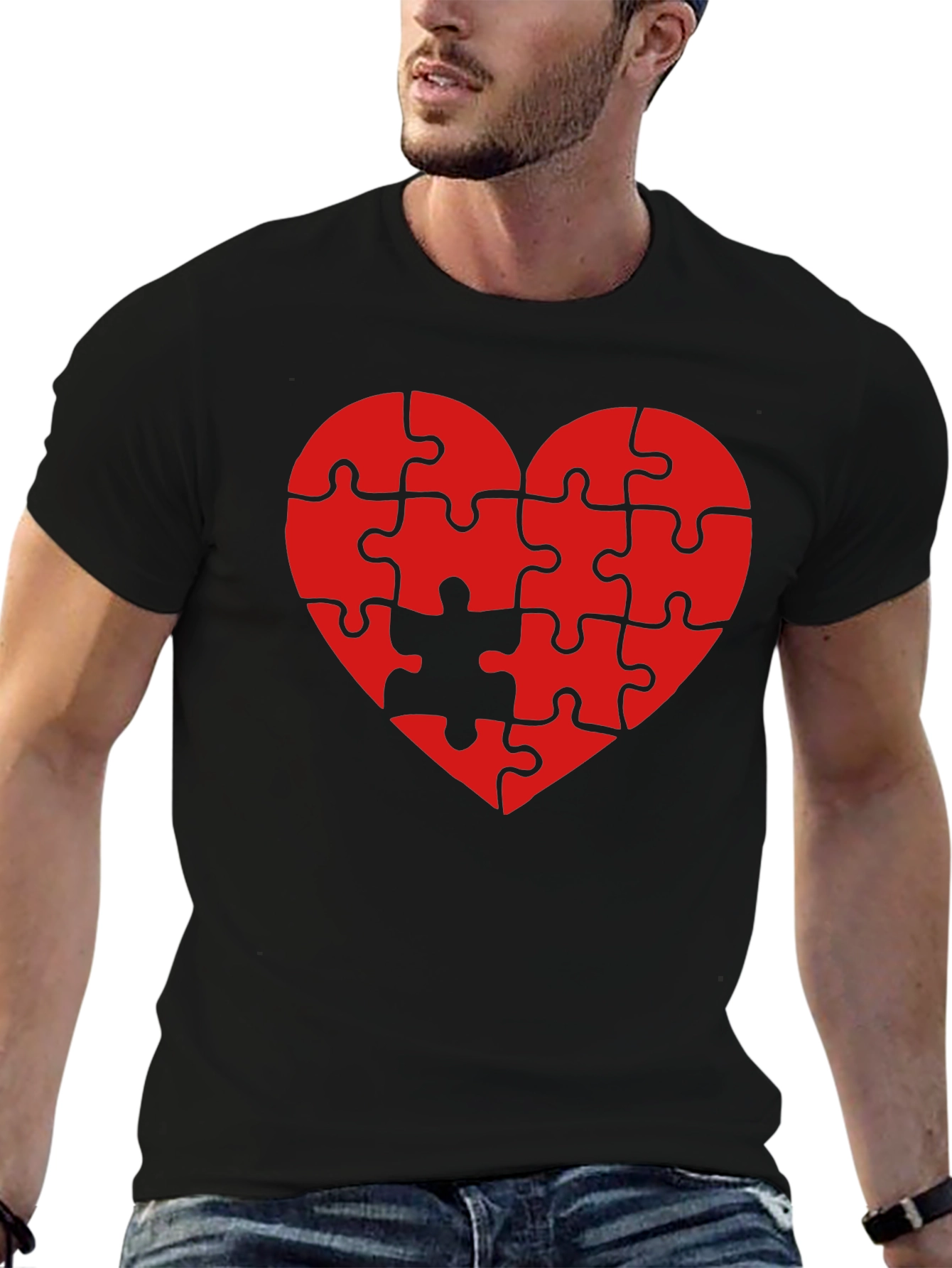 Heart Puzzle Piece T-Shirt - Love Completes You
