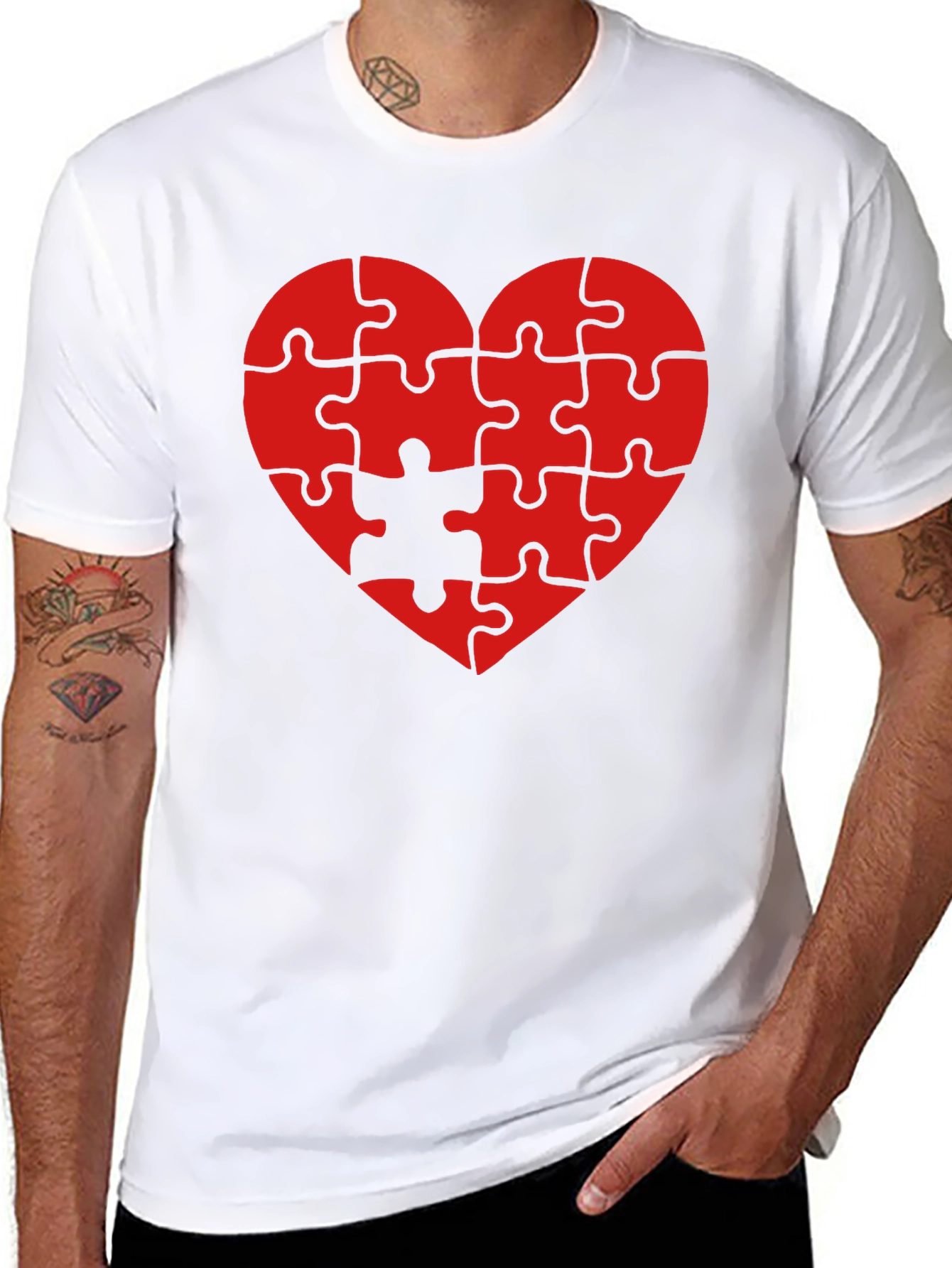 Heart Puzzle Piece T-Shirt - Love Completes You