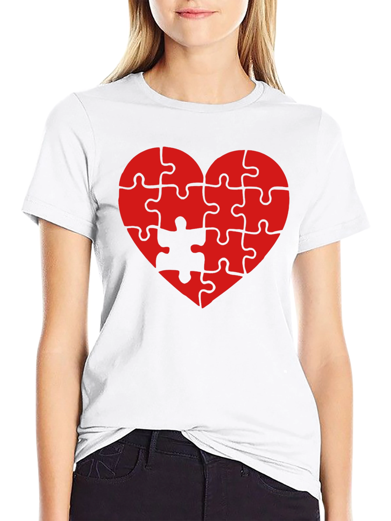 Heart Puzzle Piece T-Shirt - Love Completes You
