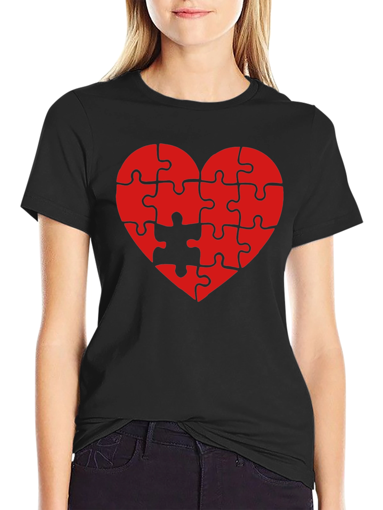 Heart Puzzle Piece T-Shirt - Love Completes You