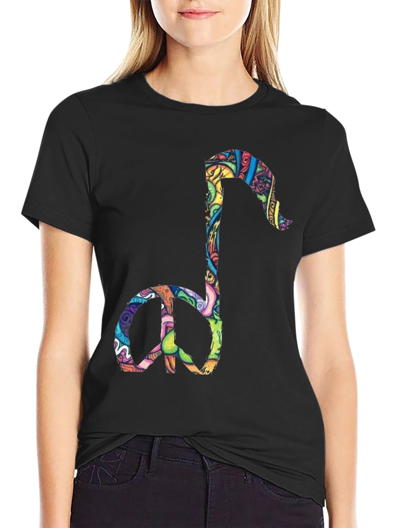 Peace Note Graphic Tee - Black