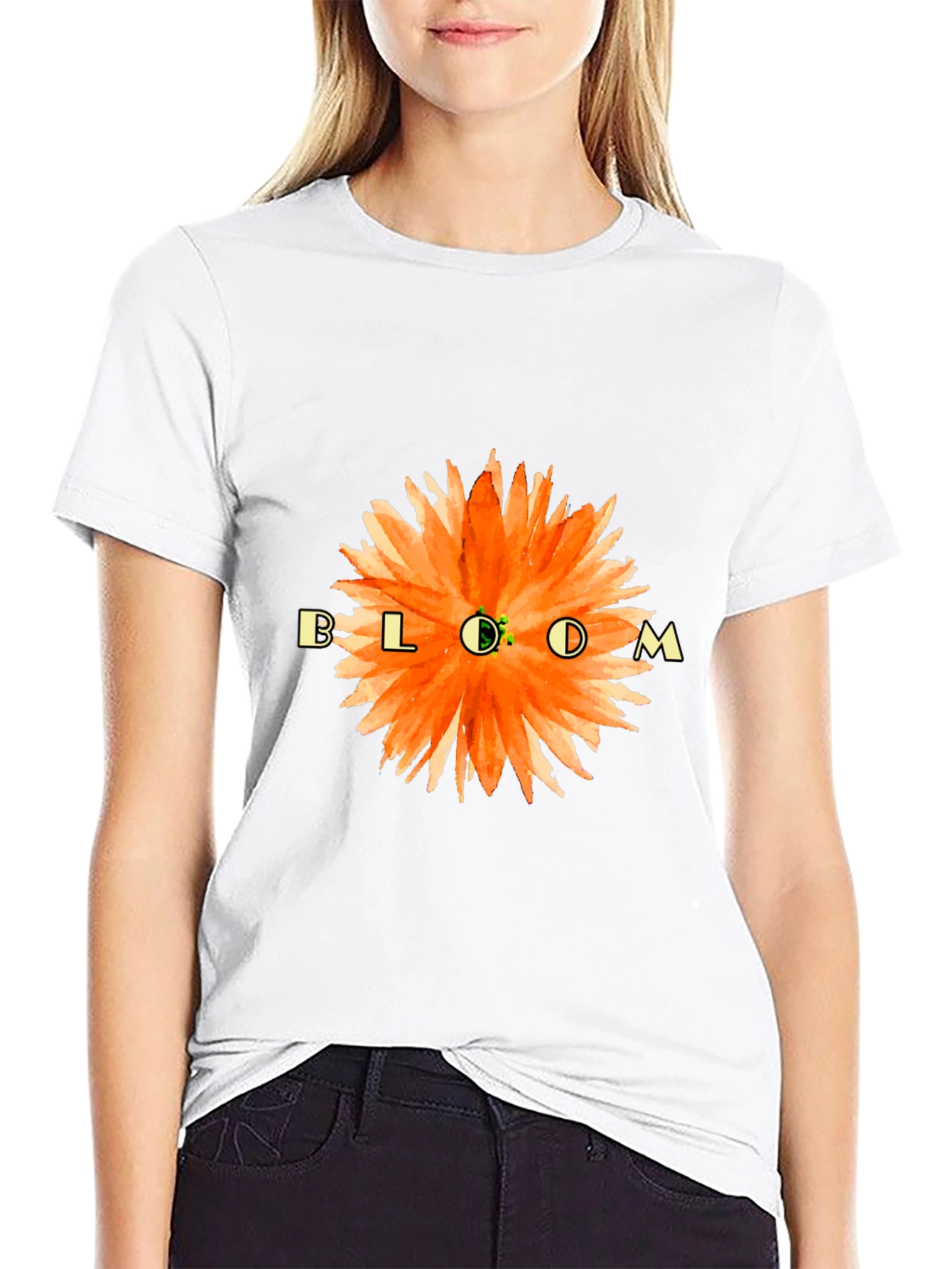Bloom Floral Graphic T-Shirt - Black