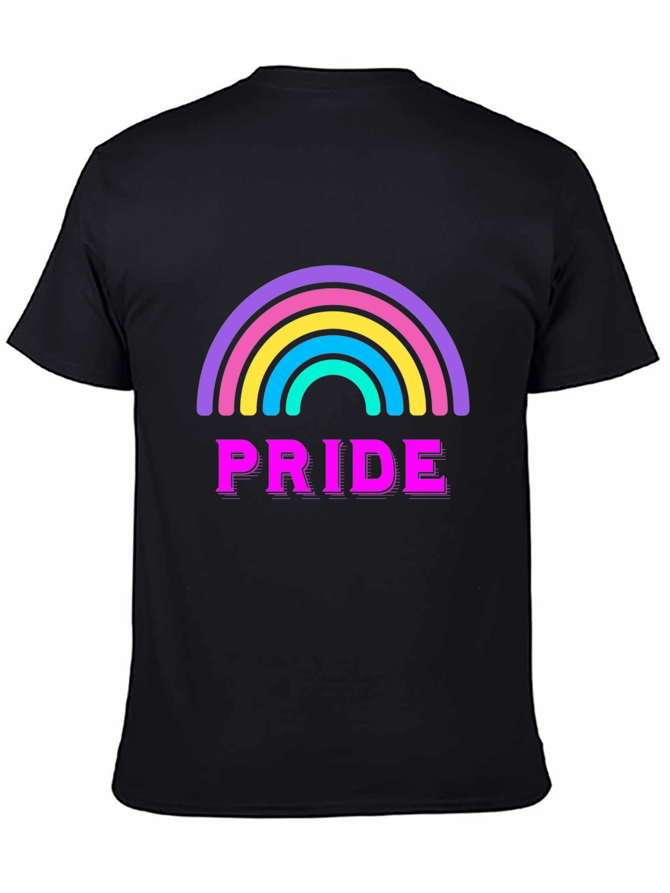 Pride Rainbow Graphic Tee - Black