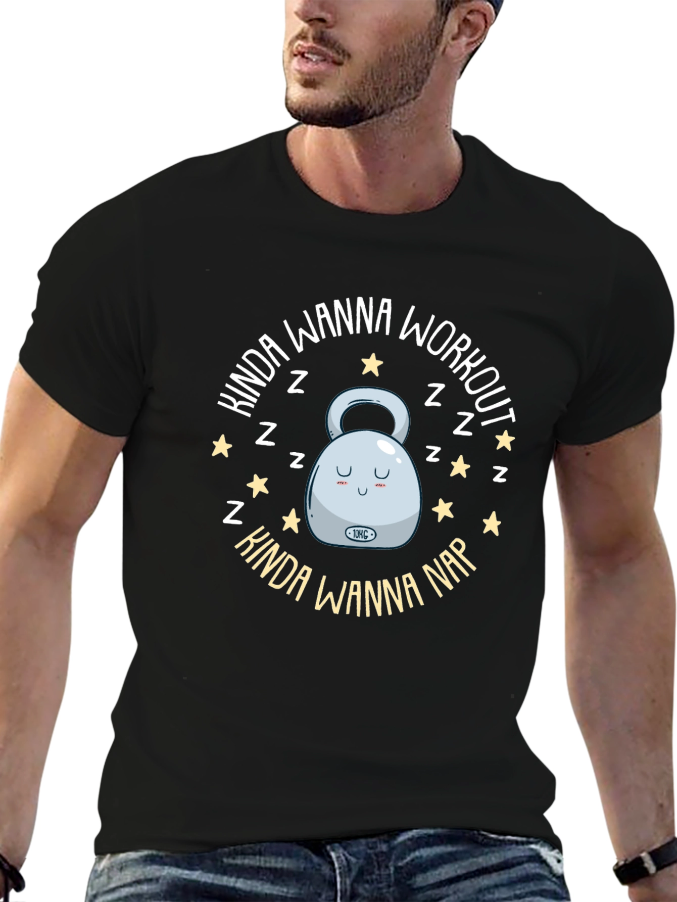 Kinda Wanna Workout Nap Black T-Shirt