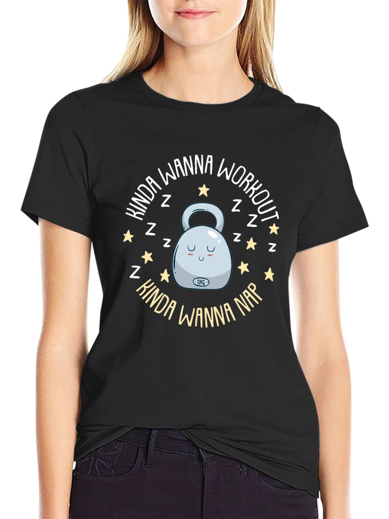 Kinda Wanna Workout Nap Black T-Shirt